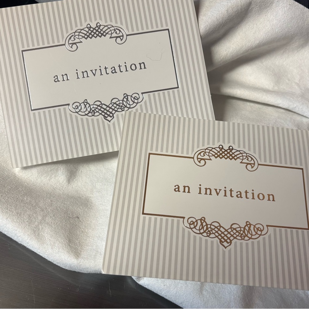 STRIPED GREY INVITATION SET - Picture 4 of 5